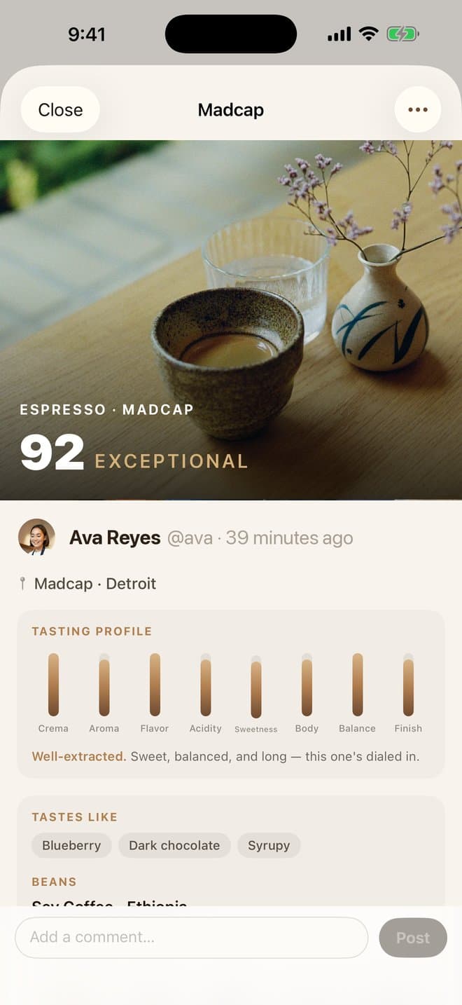 A tasting page — Ava’s 92 Exceptional at Madcap