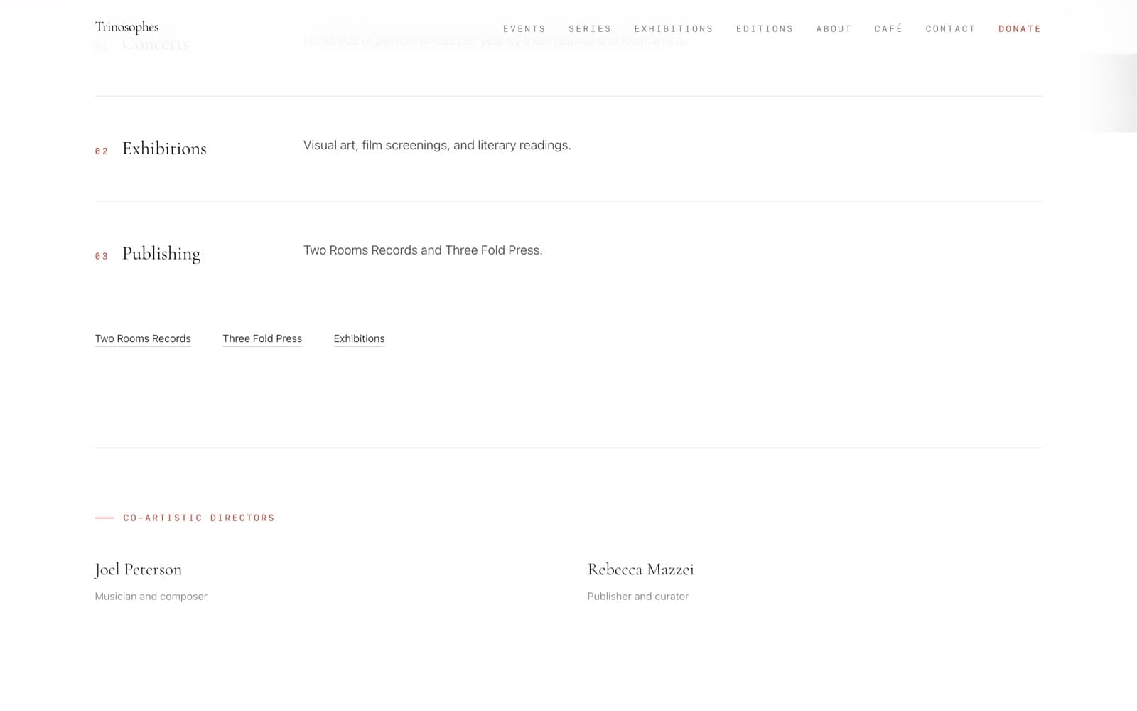 Trinosophes about section with co-artistic directors