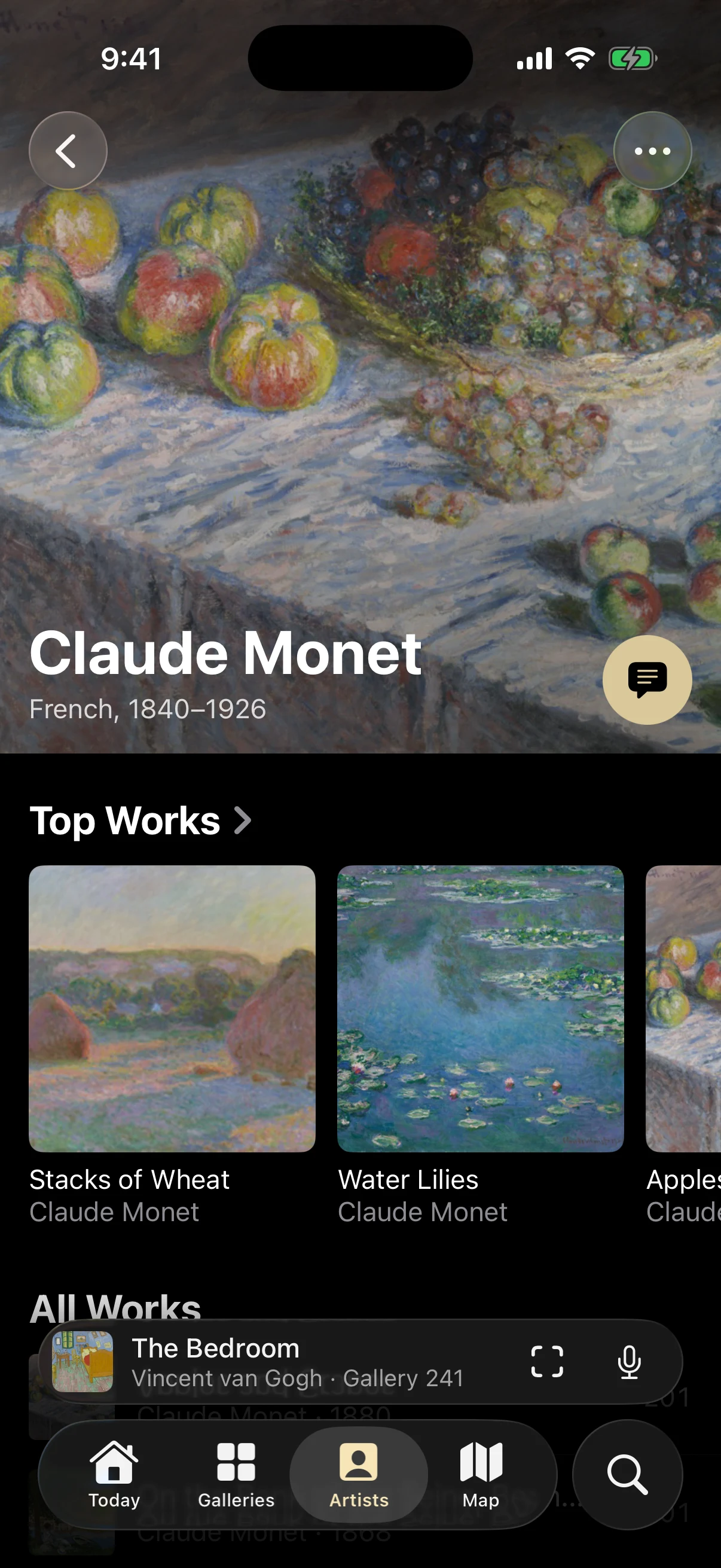 The TAO app: Claude Monet, top works