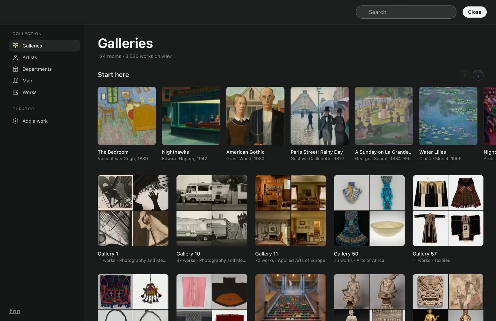 The desk library: Galleries as a grid of covers