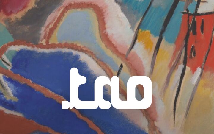 The TAO app opening on a painting, the TAO mark